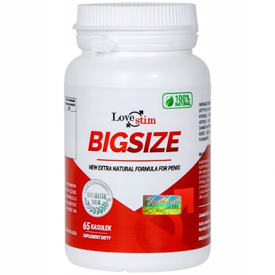 Love Stim BigSize voor penisvergroting, 65 capsules