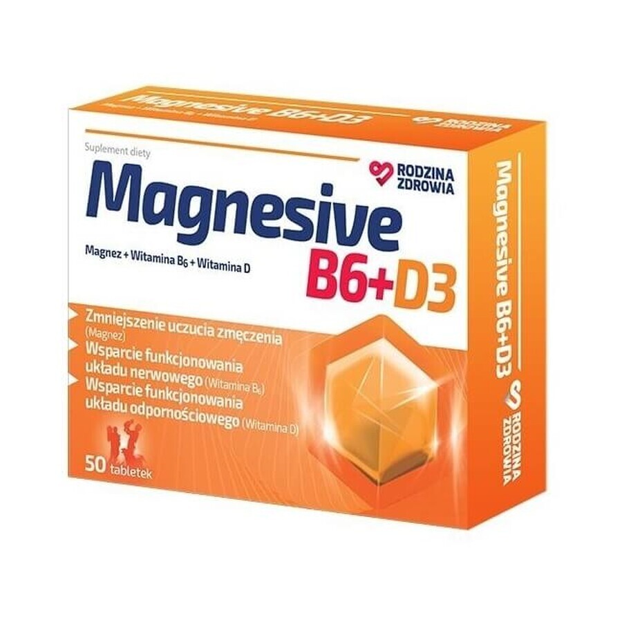 Family Health Magnesive B6 + D3, 50 tabletten