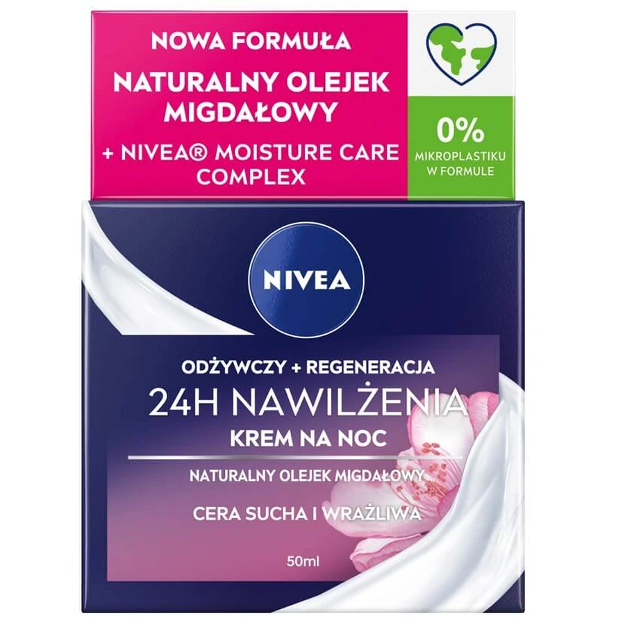 Nivea 24H Hydration+Regeneration Revitaliserende Nachtcrème, 50ml