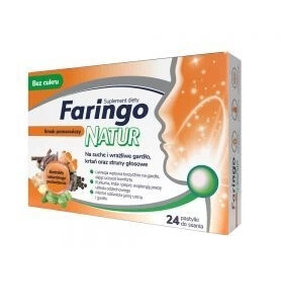 Faringo Natur, orange, 24 comprimés