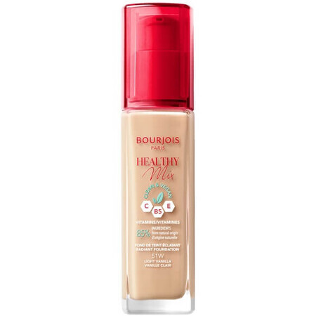 Bourjois Healthy Mix Fondotinta detergente vegano 51 Vaniglia chiara, 30ml