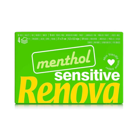 Renova, Sensitive Menthol, Doekjes, 6 stuks