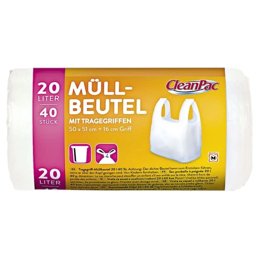 CleanPac, Sacs pour déchets cosmétiques, 20l, 40 pièces