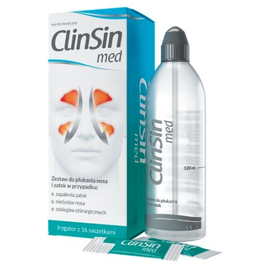 ClinSin med, Irrigador con 16 sobres, set - ¡Uso prolongado!