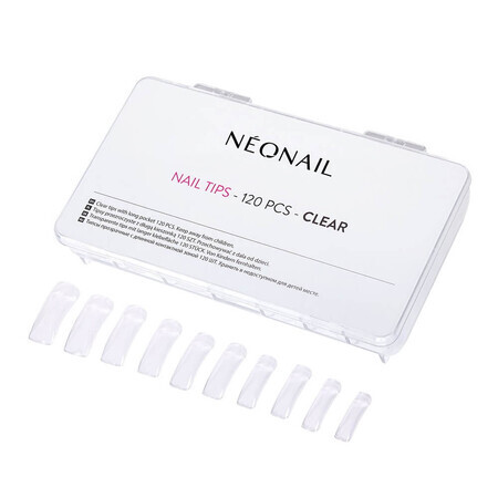 NeoNail Nail Tips Transparante nageltips met lange zakjes, 120 stuks