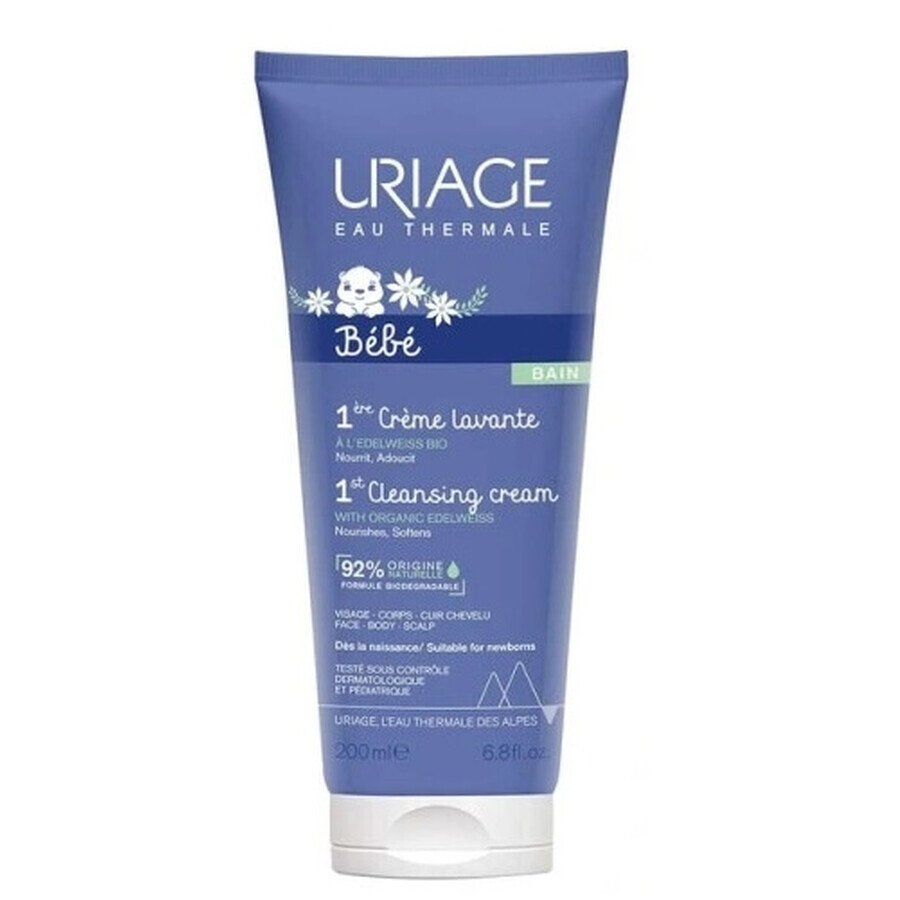 Uriage Bebe 1st Cleansing Cream Pienicy si baby bath cream, 200ml