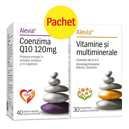 Coenzyme Q10 120 mg, 40 capsules + Vitamins and multiminerals, 30 tablets, Alevia