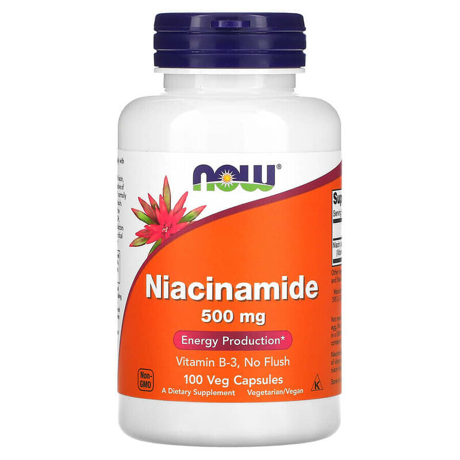 Niacinamide, 500 mg, 100 vegetarian capsules, Now Foods