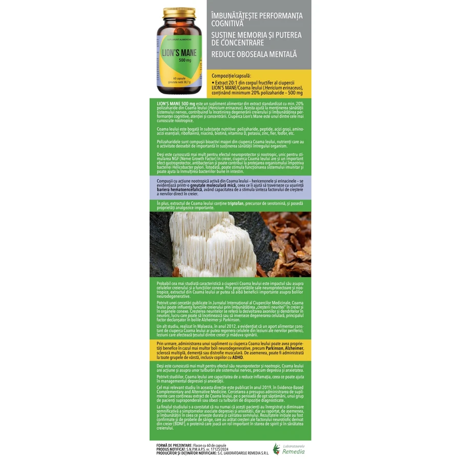 Leeuwenman, 500 mg, 60 capsules, Remedia Laboratories