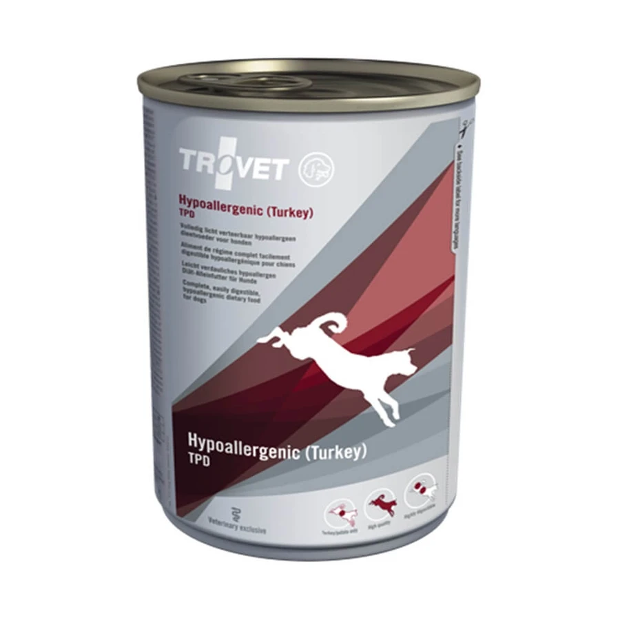 Cibo umido dietetico con tacchino per cani ipoallergenico Tro.Dog, 400 g, Trovet