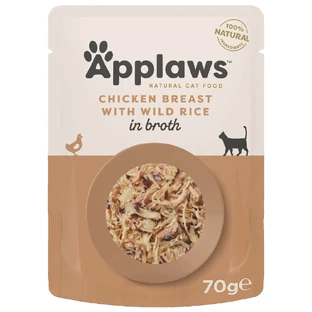 Comida húmeda para gatos con pechuga de pollo y arroz salvaje, 70 g, Applaws