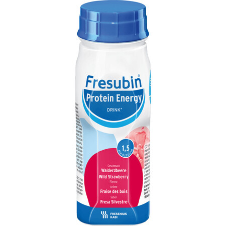 Fresubin Eiwit Energiedrank met aardbeiensmaak, 4x200 ml, Fresenius Kabi