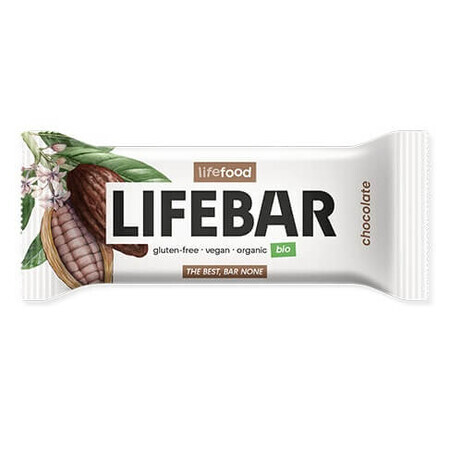 Rauwe biologische glutenvrije chocoladereep met chocolade, 40 g, Lifebar