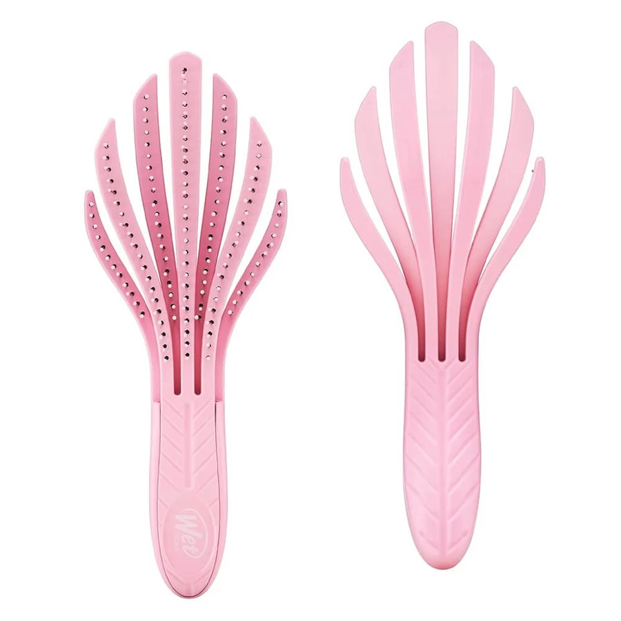 Go Green Roze Krulhaarborstel, 1 stuk, Natte borstel
