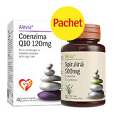 Paket Coenzym Q10 120 mg 40 Kapseln + Spirulina 500 mg 30 Tabletten, Alevia