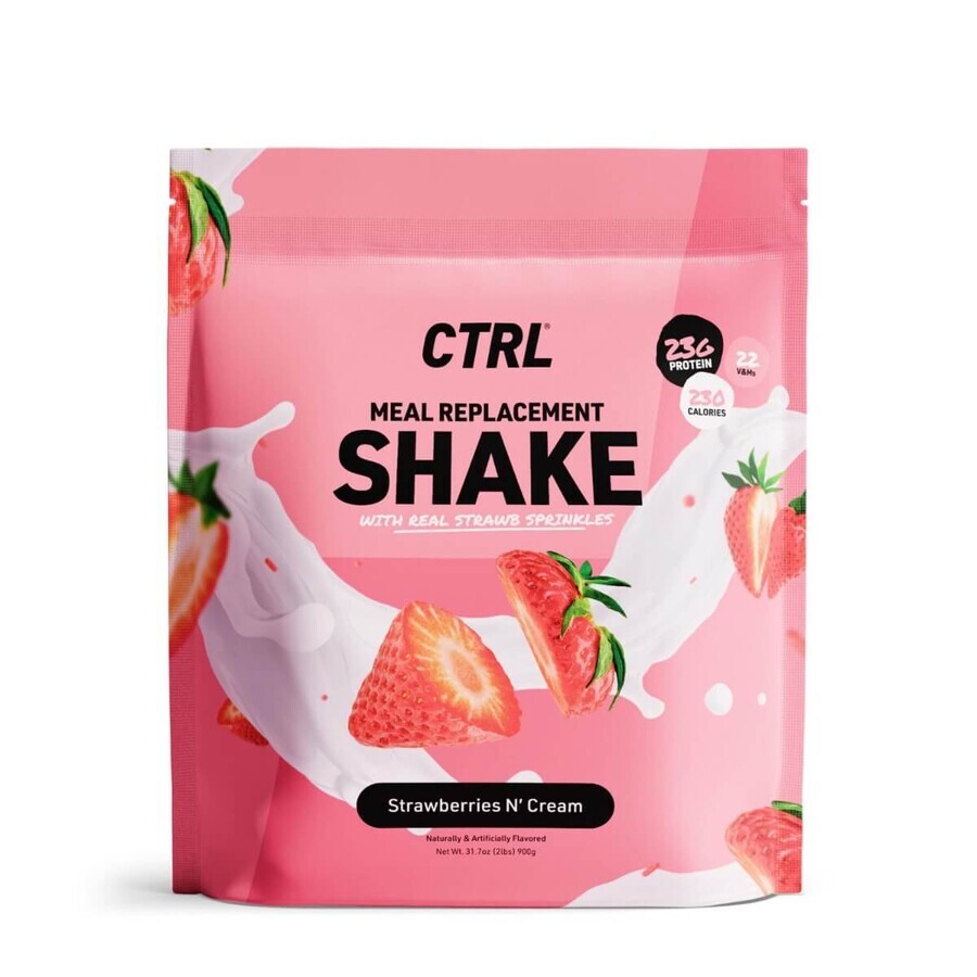 Ctrl Batido de Proteínas Sabor Tostada con Fresas y Nata Montada, 900 G