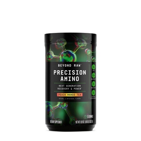 Gnc Beyond Raw Raw Precision Amino, Aminosäuren mit Pfirsich- und Mango-Tee-Geschmack, 535,75 G