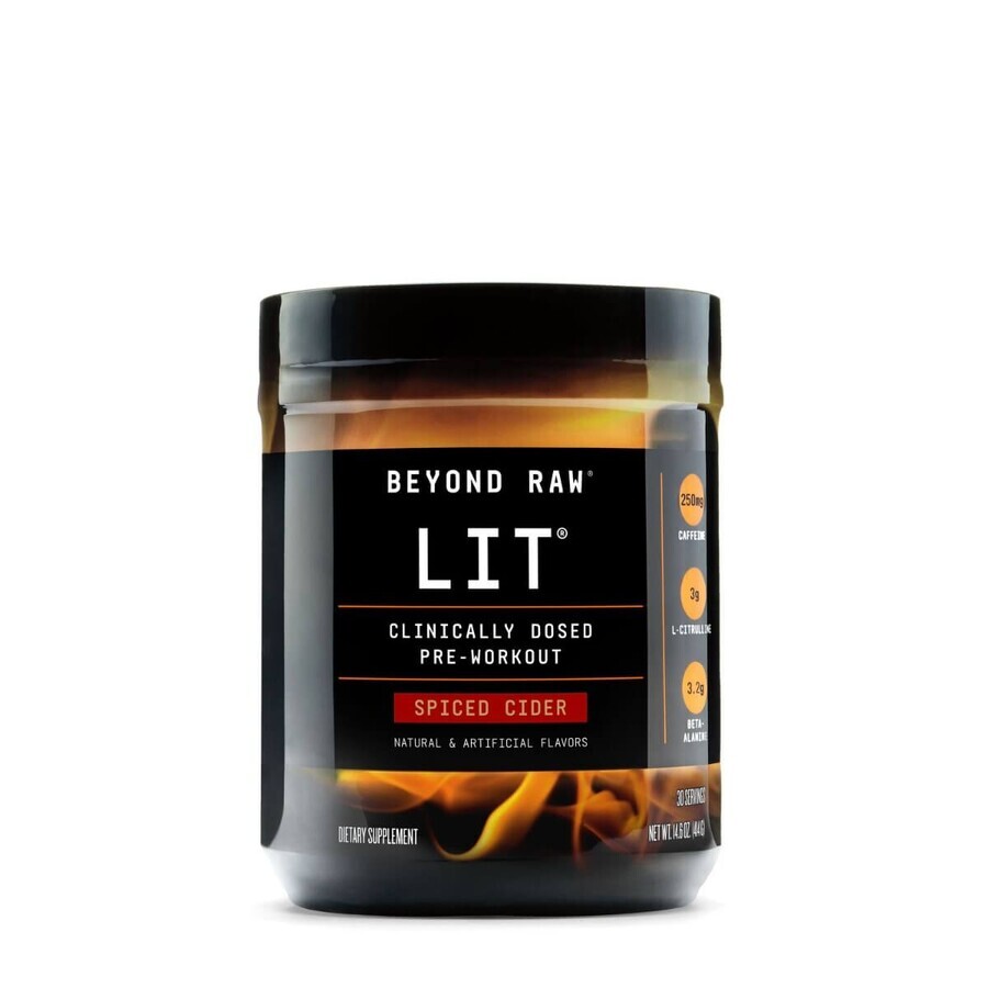 Gnc Beyond Raw Lit, Pre-Workout-Formel mit gewürztem Apfelwein-Geschmack, 414 G