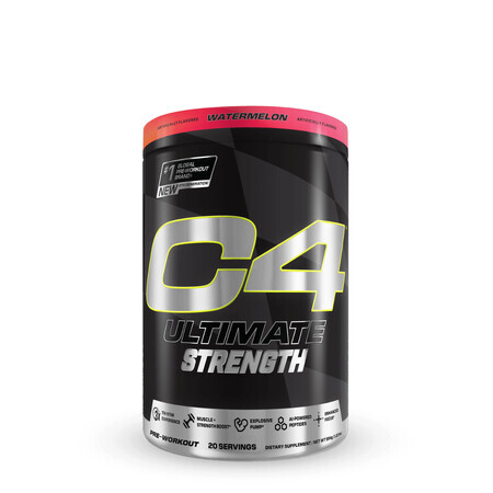 Cellucor C4 Ultimate Strenght Pre-Entrenamiento, Fórmula de Fuerza Avanzada Con Sabor a Sandía, 554 G