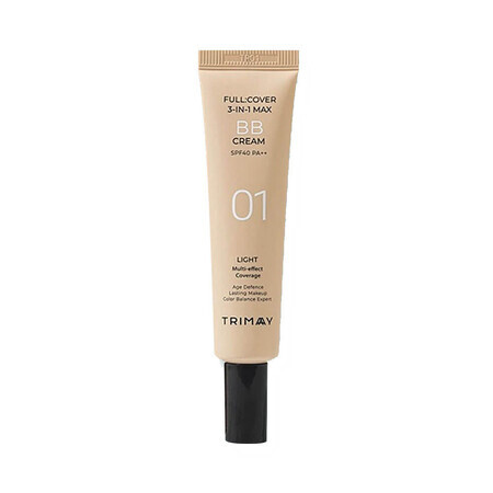 Colour Cream BB Cream SPF40 PA++ Volledige dekking 3-in-1 Max, Licht, Trimay, 30 ml