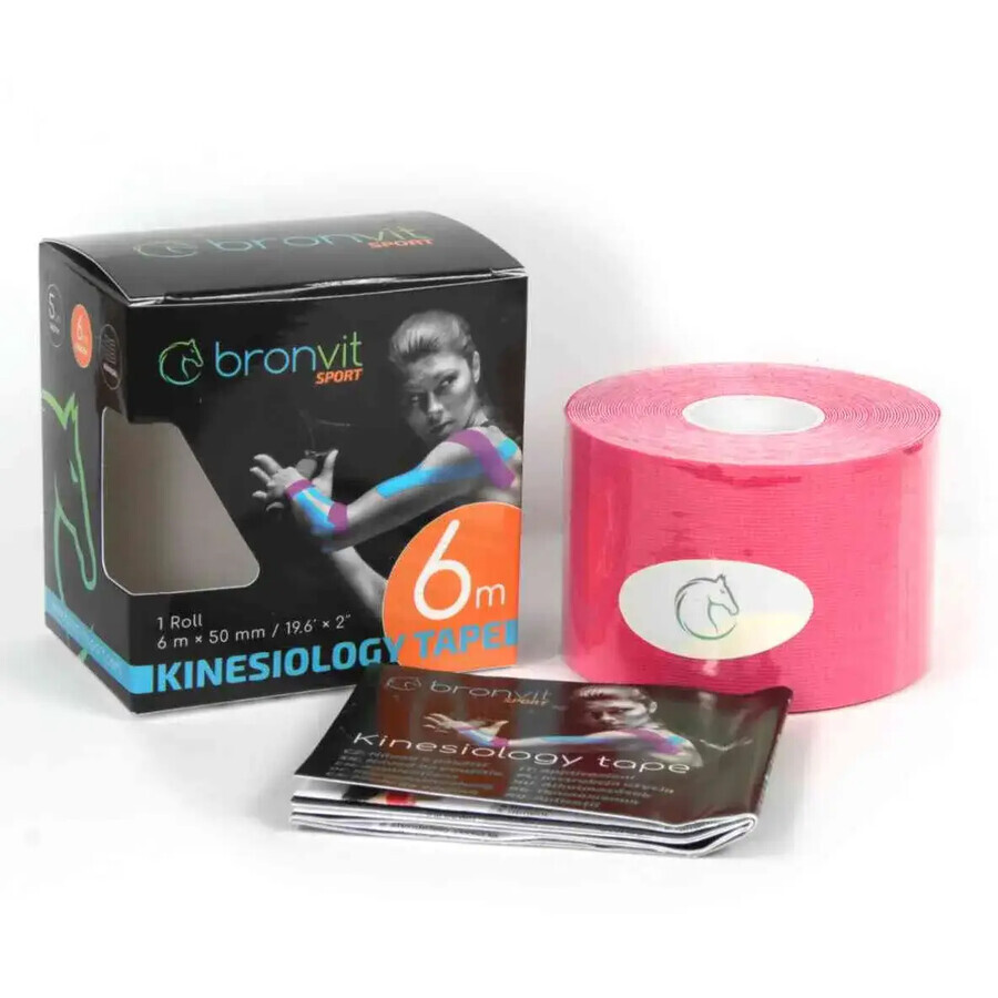 BronVit Sport Kinesiotape klassiek roze 5cmx6m