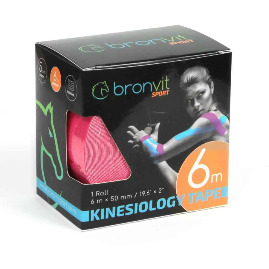 BronVit Sport Kinesiotape klassiek roze 5cmx6m