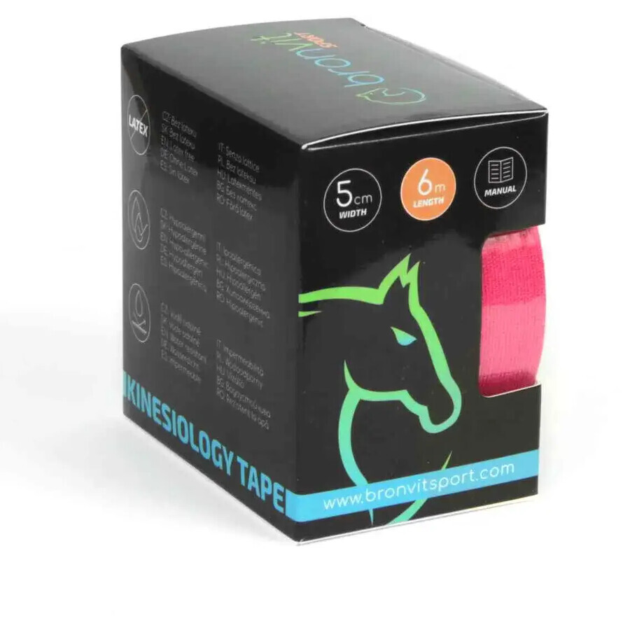 BronVit Sport Kinesiotape klassiek roze 5cmx6m