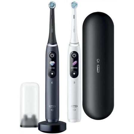 Oral B EK Duo iO Series 8 Black&White + portacepillos + bolsa de viaje