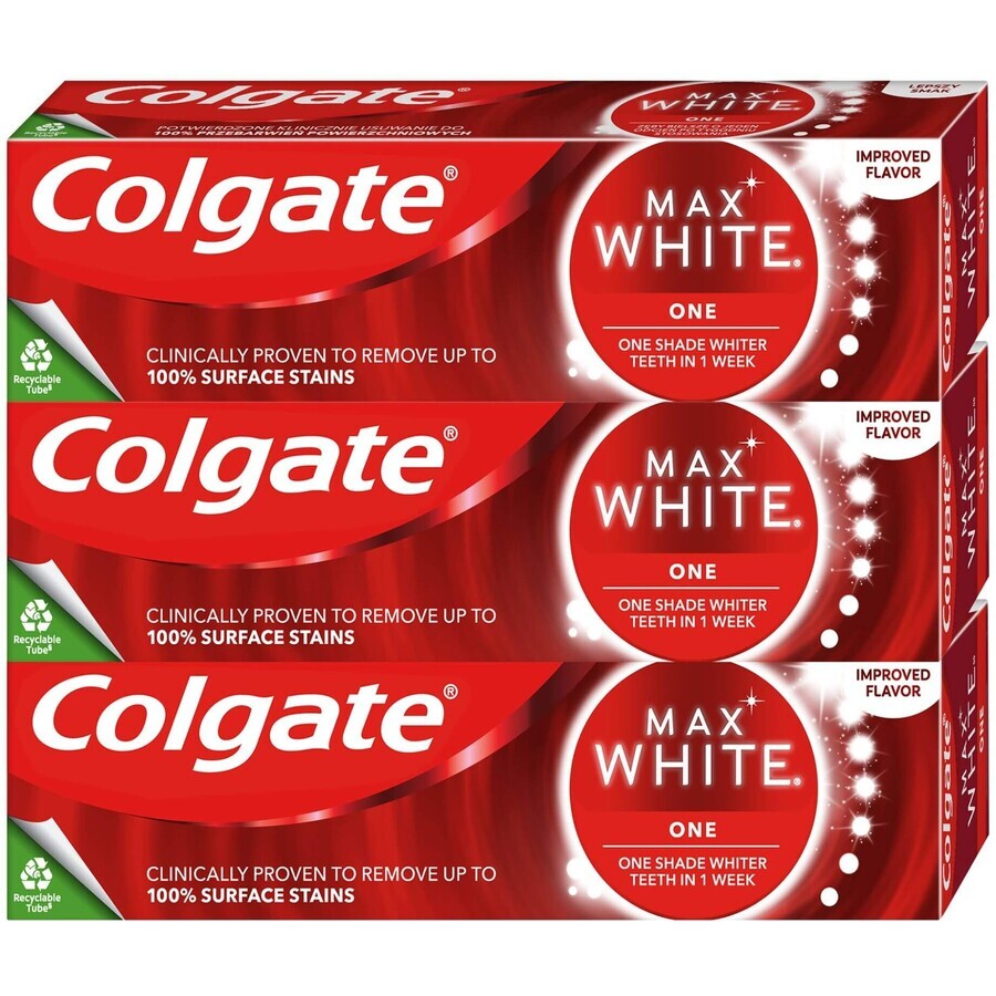 Colgate Max White One Sensational Mint Toothpaste 3 x 75 ml