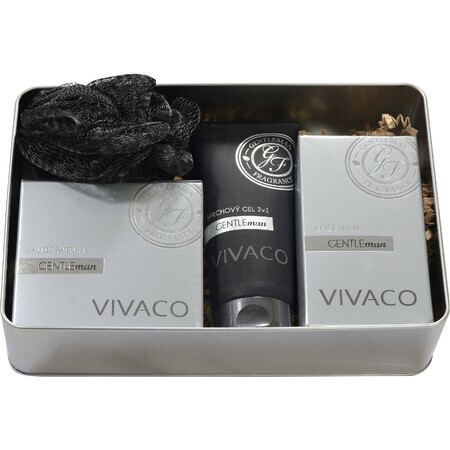 Vivaco Geschenkverpakking Gentleman silver edition - EDP 50ml + douchegel 200ml + aftershave 100ml + 1x geschenk