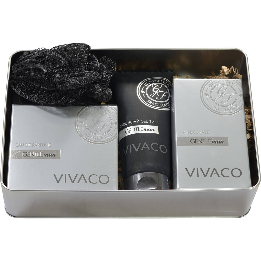 Vivaco Geschenkverpakking Gentleman silver edition - EDP 50ml + douchegel 200ml + aftershave 100ml + 1x geschenk