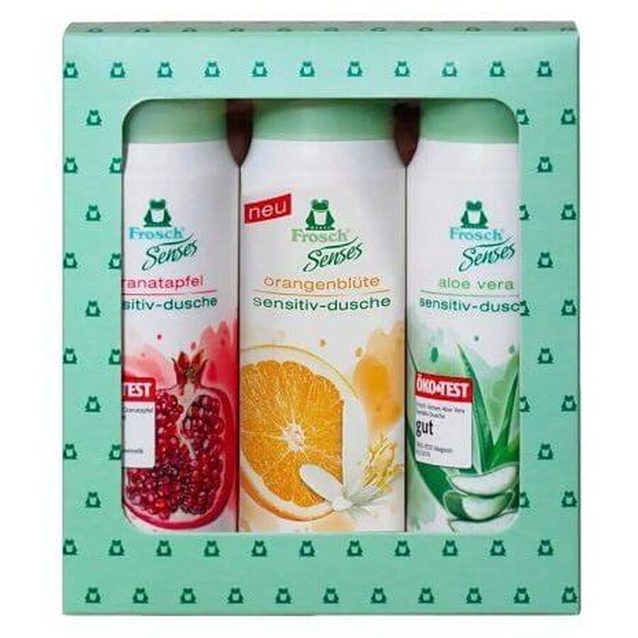 Frosch Gift Set - pomegranate, aloe vera and orange blossom shower gels 3 x 300 ml