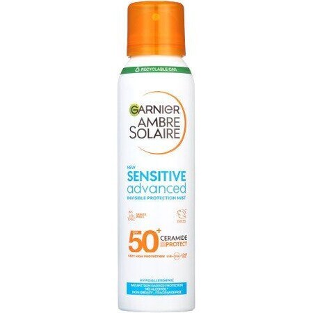 Garnier Ambre Solaire Solaire Sensitive Advanced Protective Mist, sehr hoher Schutz, leicht empfindliche Haut, SPF 50+, 150 ml