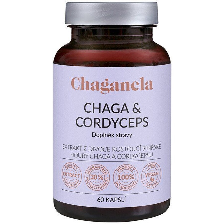 Chaganela Chaga extract met cordyceps 60 capsules