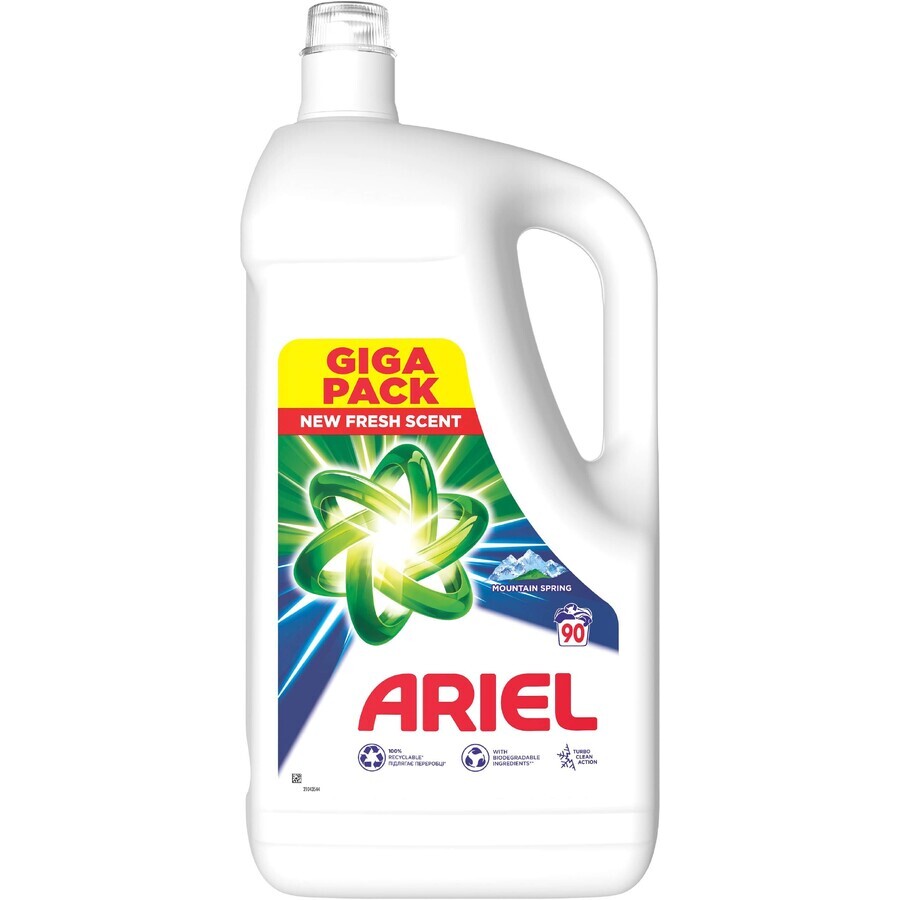 Ariel Liquid Detergent, Mountain Spring Clean & Fresh 4.5 l