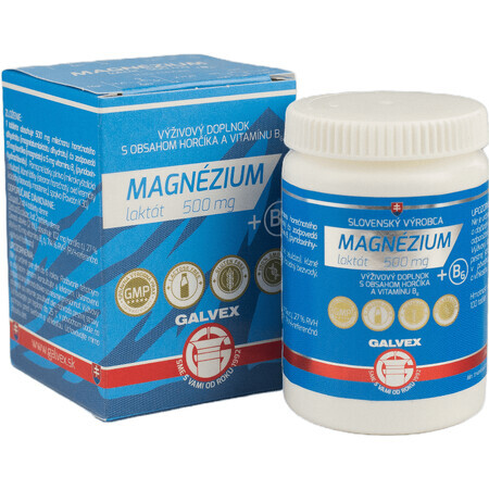 Galvex Magnesiumlactaat 500 mg + B6, 100 tabletten