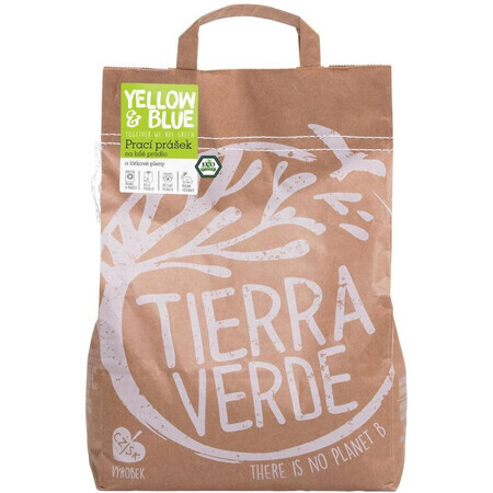 Tierra Verde Polvo para lavar ropa blanca y pañales de tela, bolsa de papel 5 kg