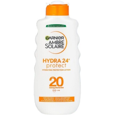 Garnier Ambre Solaire Loțiune cu protecție solară medie pentru pielea ușor bronzată cu OF 20, 200 ml