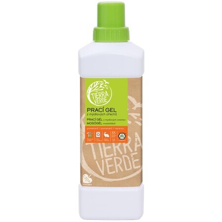 Tierra Verde Soapnut Soap Wash Gel with organic orange essential oil 1 l