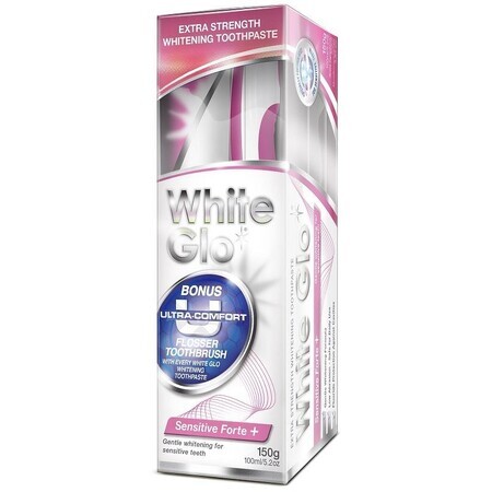 White Glo Paste Sensitive Forte + brosse à dents et brosse interdentaire 150 g