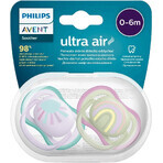 Philips Avent Ultra Air Fopspeen 0-6m meisje (regenboog) 2 stuks