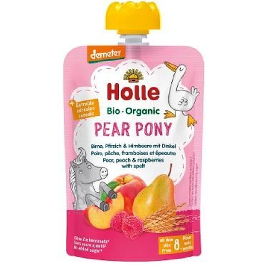 Holle Organic puree - Blue bird - Pear, apple and blueberry with flakes 100 g