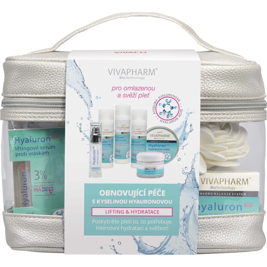 Vivaco Vivapharm Hyaluron Hyaluronic Acid Vivaco Vivapharm Hyaluron Hyaluronic Acid Panier cadeau exclusif dans un sac cosmétique