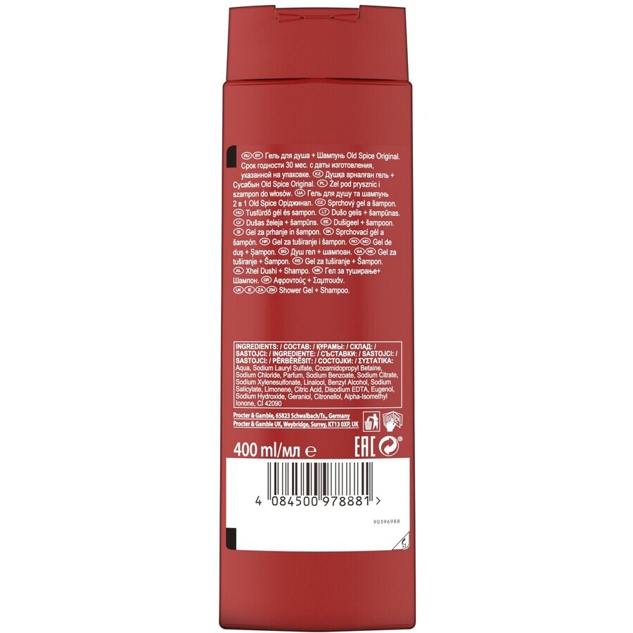 Gel de ducha Old Spice Original con sabor fresco y especiado 400 ml