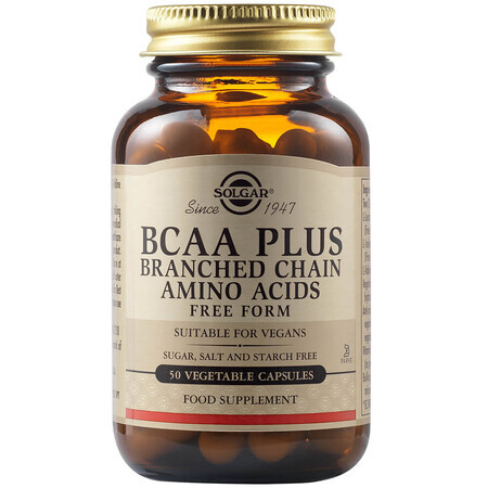 BCAA PLUS, 50 cápsulas, Solgar