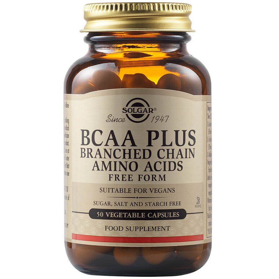 BCAA PLUS, 50 cápsulas, Solgar