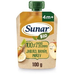 Sunar Organic fruit capsule apple, banana, carrot 4m+ 100 g