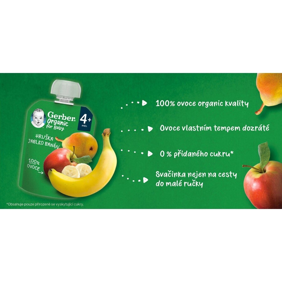 Gerber Bio-Kapsel Birne, Apfel und Banane 90 g