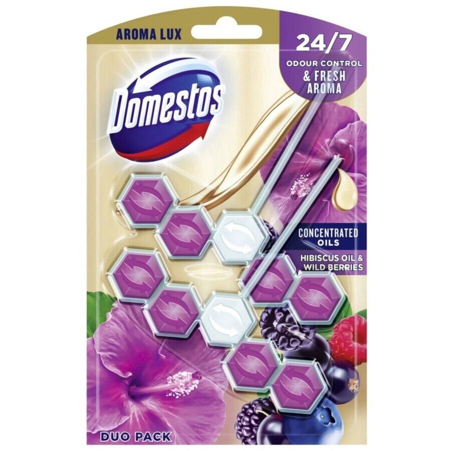 Domestos Aroma Lux Hibiscus en bessenolie 2 x 55 g