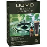 Erboristica Set cosmetic UOMO pentru bărbați - Gel hidratant de keratină pentru piele 30 ml + Balsam după ras 100 ml 2 buc